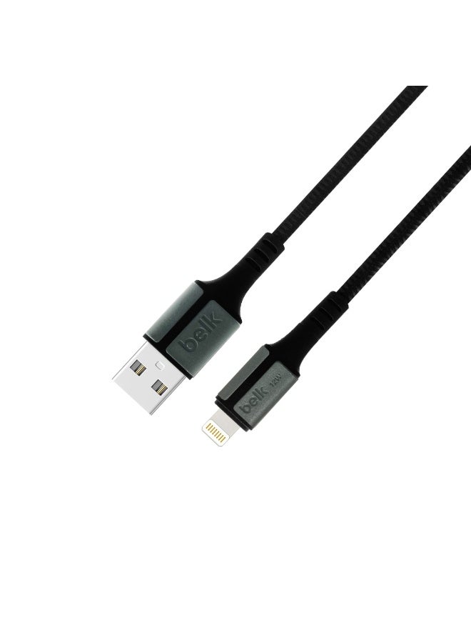 بيلك كابل BELK USB-A إلى Lightning 12 واط، 3 متر، معتمد من MFi، كابل شحن سريع ومزامنة بيانات، مضفر من النايلون المتين، سلك نحاسي عالي الجودة، تصميم مانع للتشابك، متوافق مع iPhone وiPad وiPod، شحن سريع، عمر طويل - BL-53 - Image 4