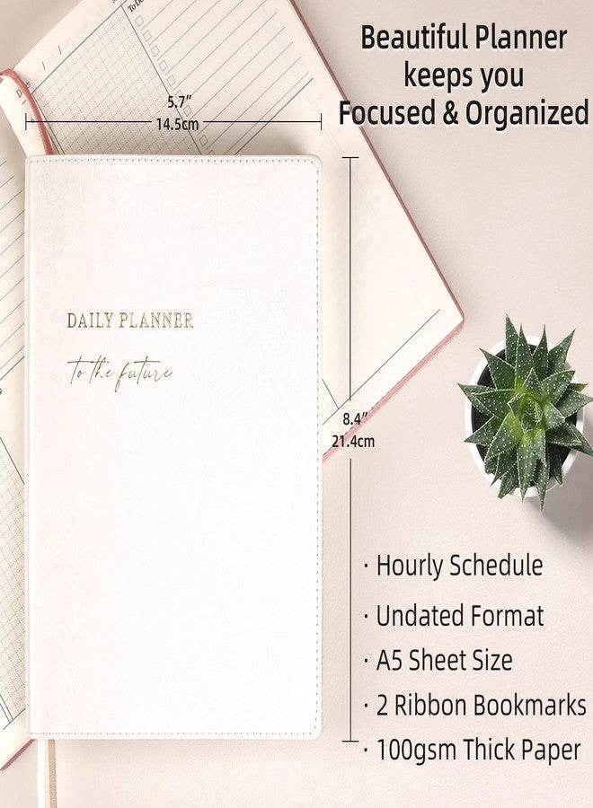 LONLAT 2026 Daily Planner - Undated Monthly & Daily Planner for 180 days Planning Your Success - Hourly Schedule, To Do List, and Notes for Productivity - Aesthetic, Academic, Stylish School or Office Supplies (White) - Image 4