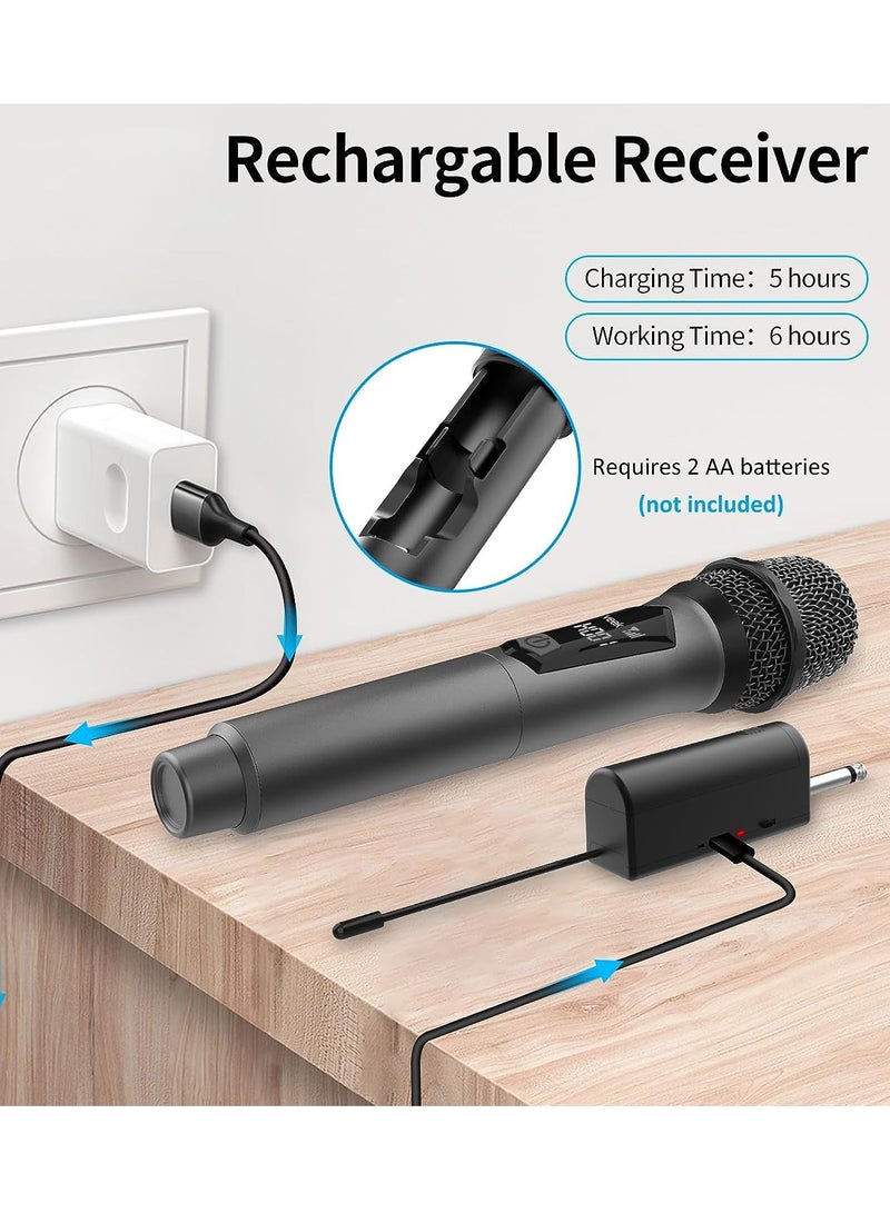 Aveek Wireless Microphones Karaoke Microphone with Rechargeable Receiver for Singing Party Wedding DJ Speech - Image 2