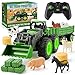 IJIGU Remote Control Tractor Toy Set with Trailer Farm Accessories Light Up Farm Truck Toys for Boys Girls 3 4 5 6 7 Year Old 24 Ghz RC Tractor Toys Ideal Christmas Birthday Gifts for Kids - Image 2