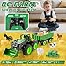 IJIGU Remote Control Tractor Toy Set with Trailer Farm Accessories Light Up Farm Truck Toys for Boys Girls 3 4 5 6 7 Year Old 24 Ghz RC Tractor Toys Ideal Christmas Birthday Gifts for Kids - Image 4