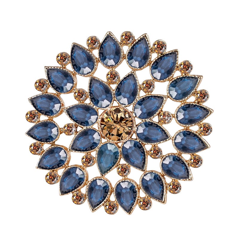 JFL - Jewellery for Less Fashion Gold Tone Floral CZ LCD Diamond Studded Adjustable Finger Ring for Women & Girls - Image 1