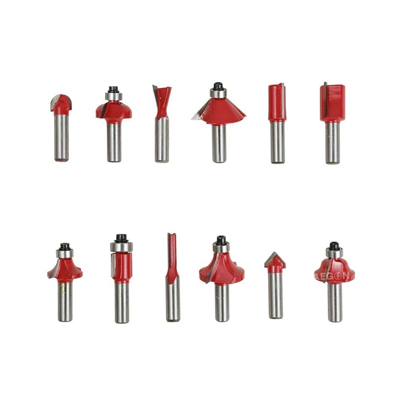MAF PRO MAF PRO 12Pcs Premium Router Bit Set 8mm Shank Professional Quality with Wooden Case 12 Bits  - Image 1