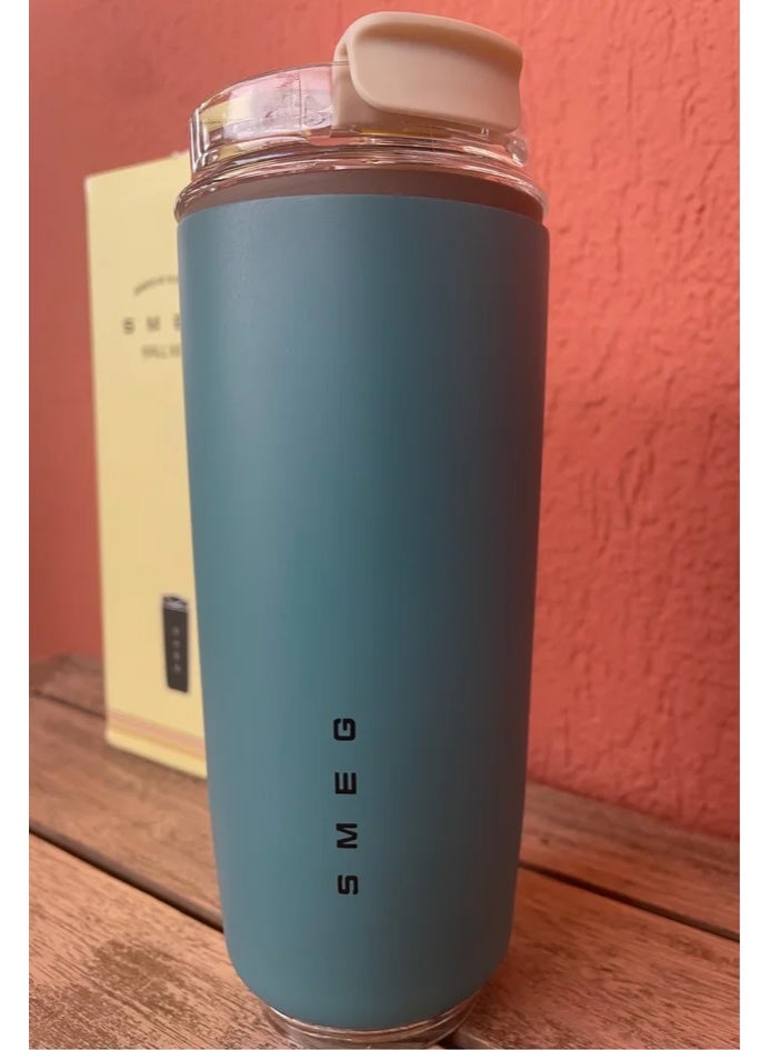 Smeg Travel Coffee Mug, 420ml Insulated Beverage Cup With Leakproof Lid, Long Lasting Coffee Tumbler With Lid, Travel Coffee Thermos - Image 1
