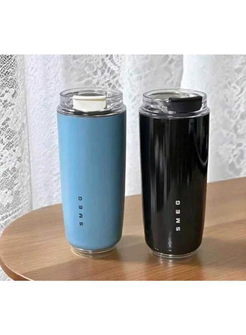 Smeg Travel Coffee Mug, 420ml Insulated Beverage Cup With Leakproof Lid, Long Lasting Coffee Tumbler With Lid, Travel Coffee Thermos - Image 2
