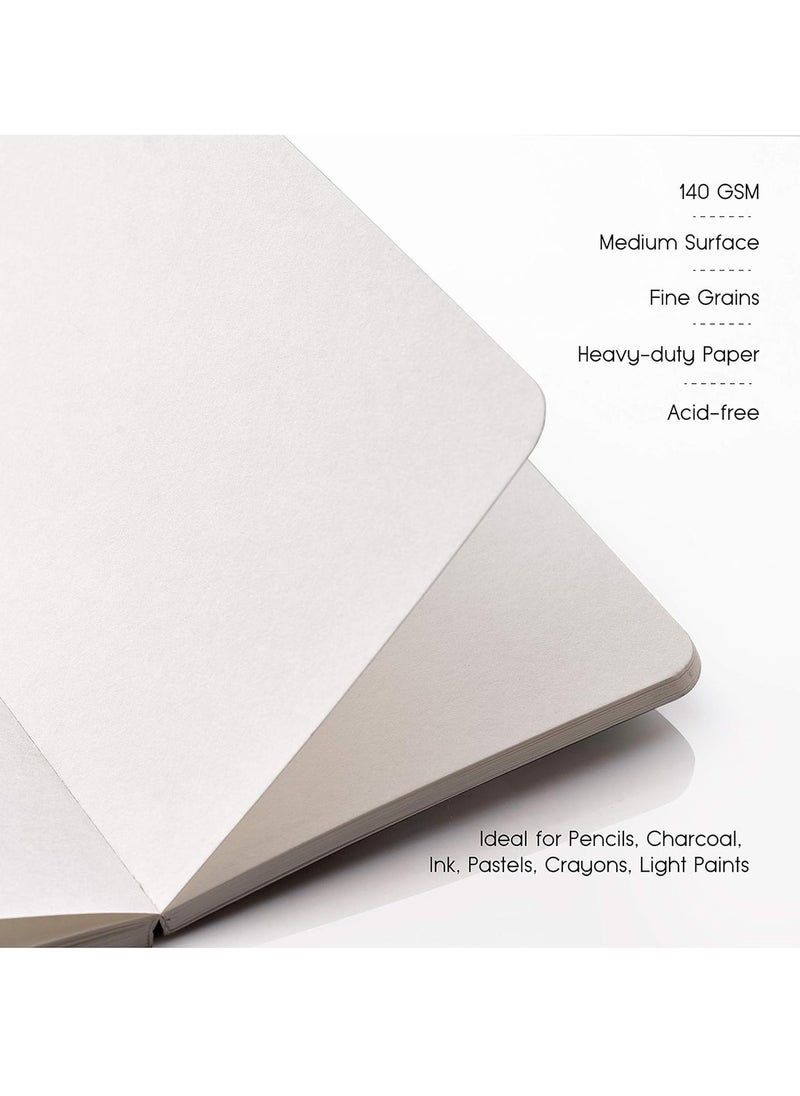 A5 Size Fine Grain Medium Surface Sketchbook 140gsm Textured Sheets
