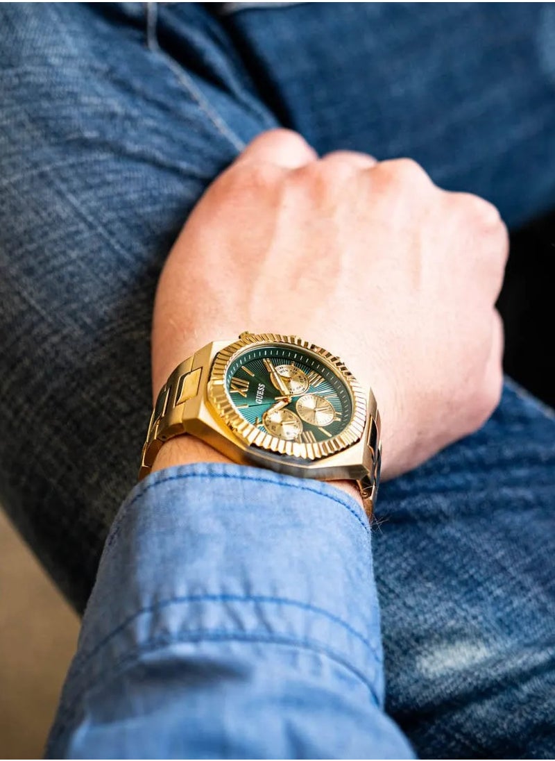 GUESS - ساعة متعددة الوظائف للرجال بلون الذهب - GW0703G2 - Image 1