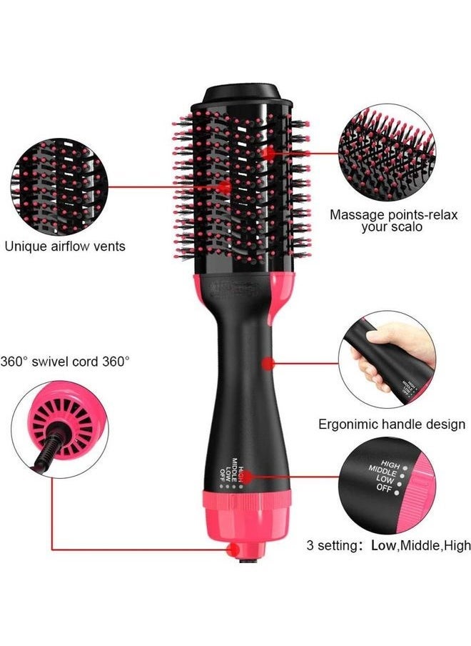 ELTRAZONE 3-in-1 Electric Hot Air Brush – Professional Hair Dryer, Straightener & Curler Comb – Multi-Functional Styling Tool with Ionic Technology for Smooth, Voluminous Hair – Black (34 x 7.5 x 5.5 cm) - Image 2