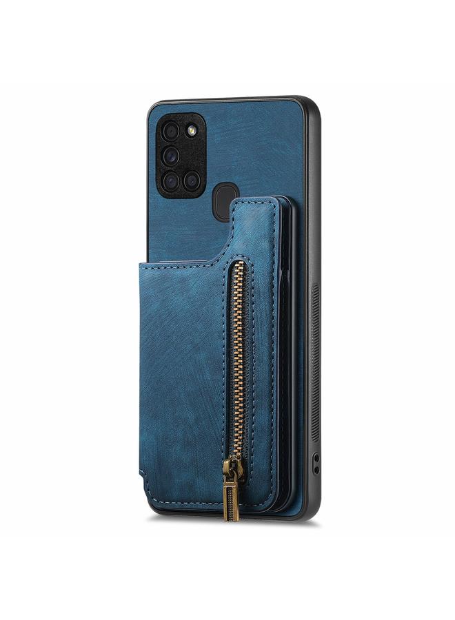 S-TOP Case For Samsung Galaxy M32 4G Retro Leather Zipper Wallet Back Phone Case - Image 2