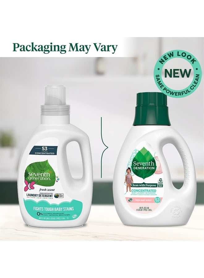 Seventh Generation Concentrated Baby Laundry Detergent, Stain Fighting Formula, Fresh Scent, 40 oz (53 Loads) - Image 2