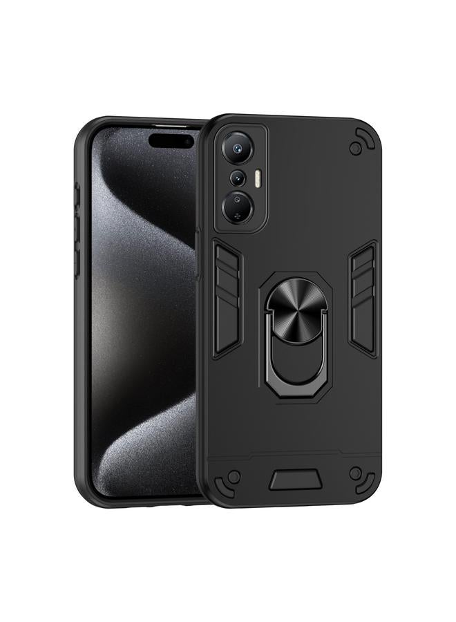For Infinix Hot 20s Shockproof Metal Ring Holder Phone Case(Black)