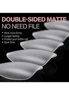 AILLSA AILLSA Short Almond Nail Tips 450PCS Soft Gel Double-sided Matte Nail Tips Clear Pre-Buff Gel Nail Tips No Need Base Coat Press on Nail Tips for Nail Tips Extension 15 Sizes  - Image 2