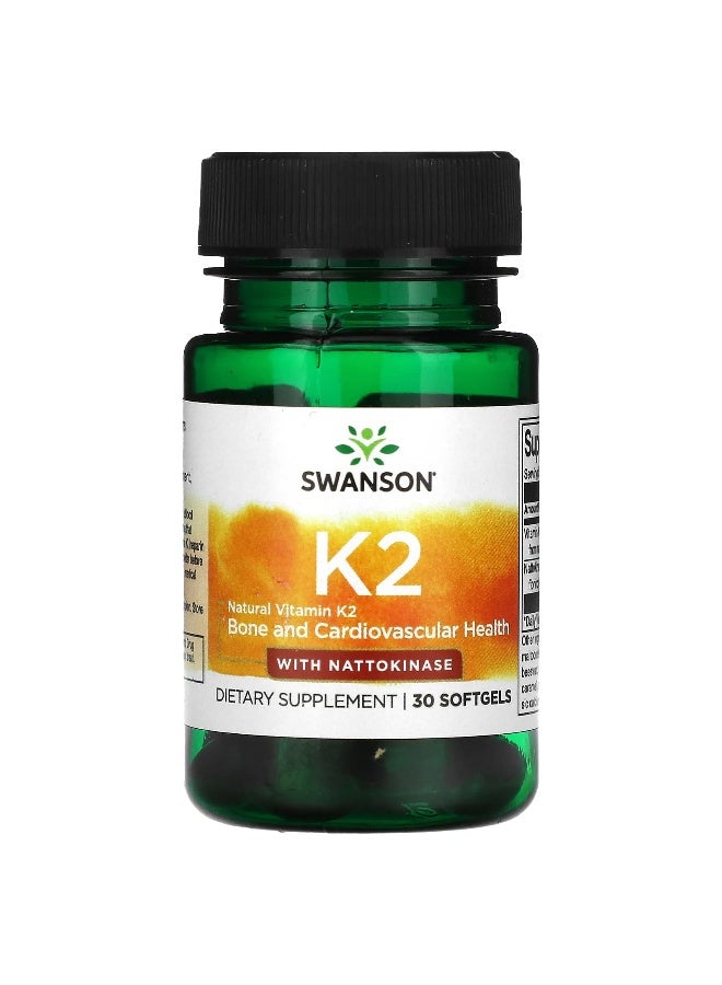 Swanson, Vitamin K2, 30 Softgels - Image 1