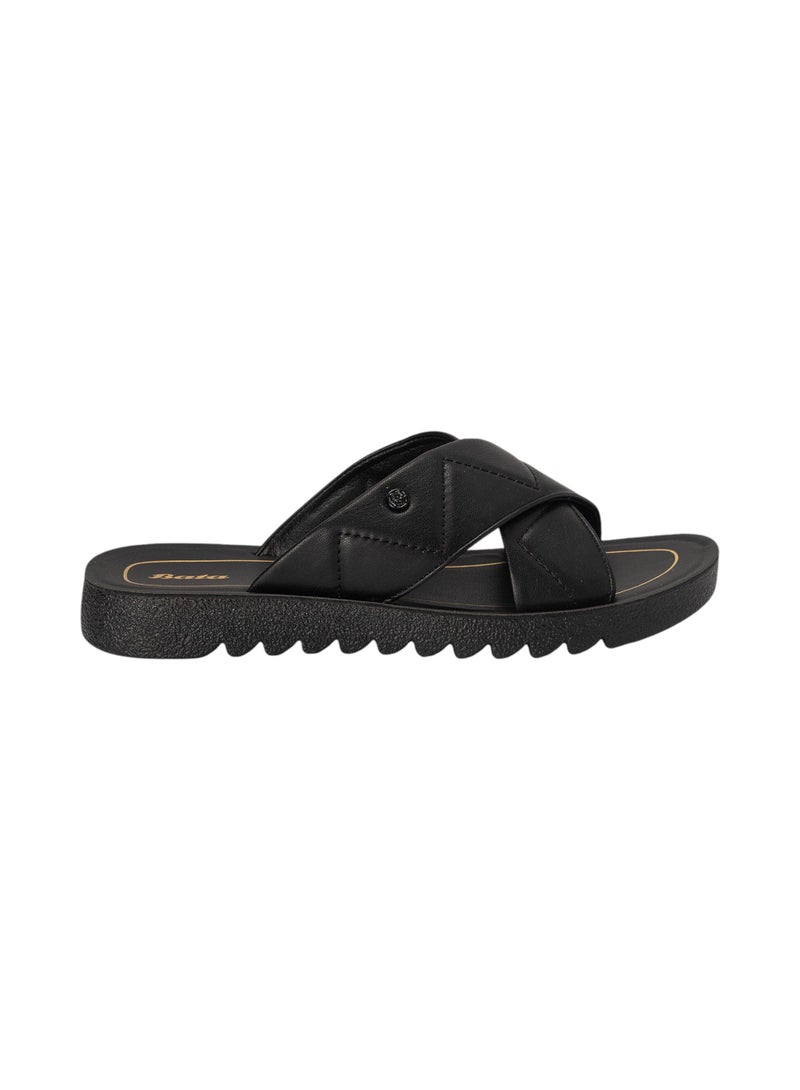 Bata Casual Cross-Strap Slide Sandals - Image 1