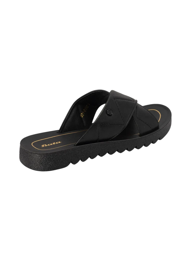 Bata Casual Cross-Strap Slide Sandals