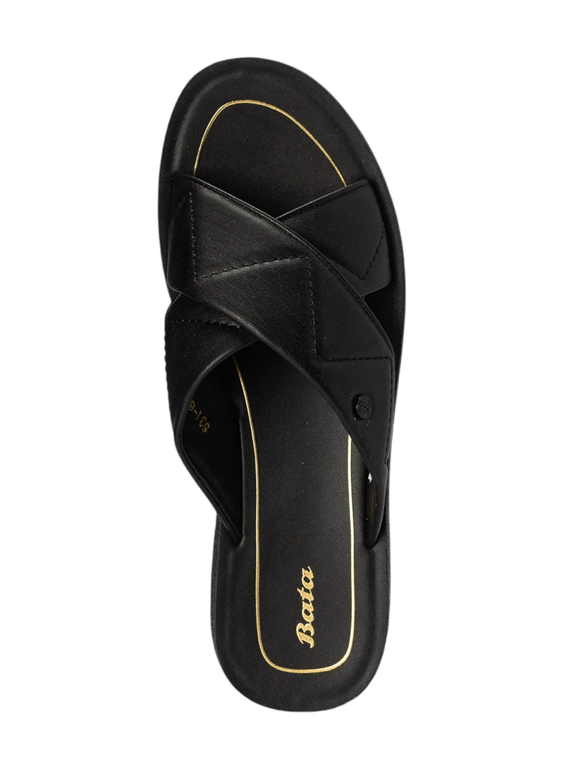 Bata Casual Cross-Strap Slide Sandals