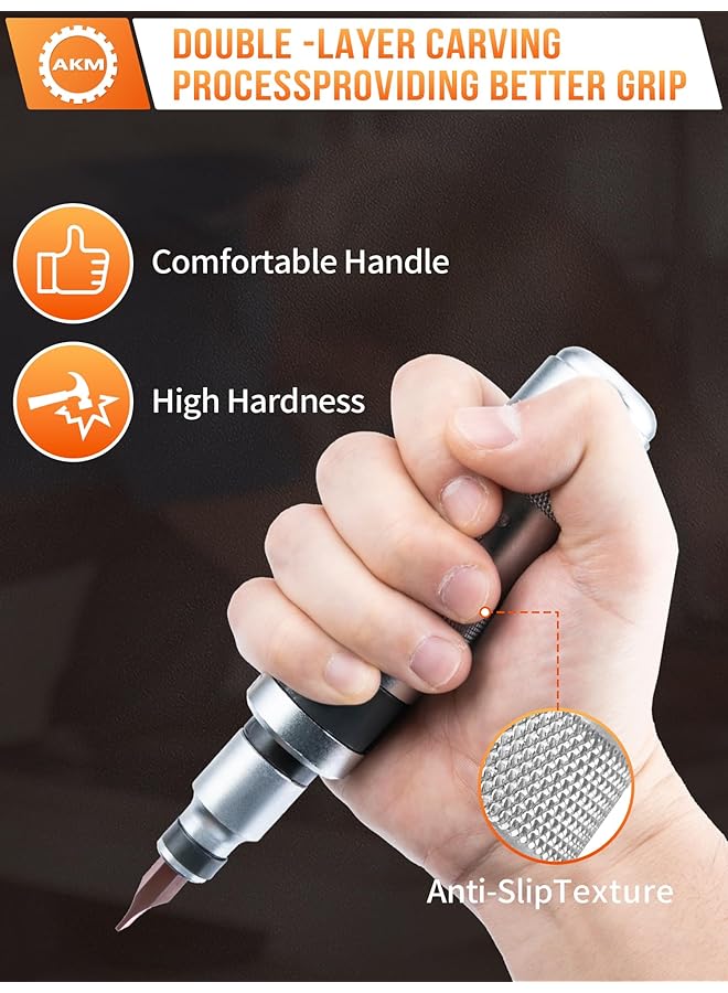 AKM مجموعة مفكات براغي يدوية عكسية مقاس 1/2 بوصة، 12 قطعة مفك براغي صدمي S2 من الفولاذ أكثر متانة لفك المثبتات الصدئة أو البراغي المجمدة - Image 3