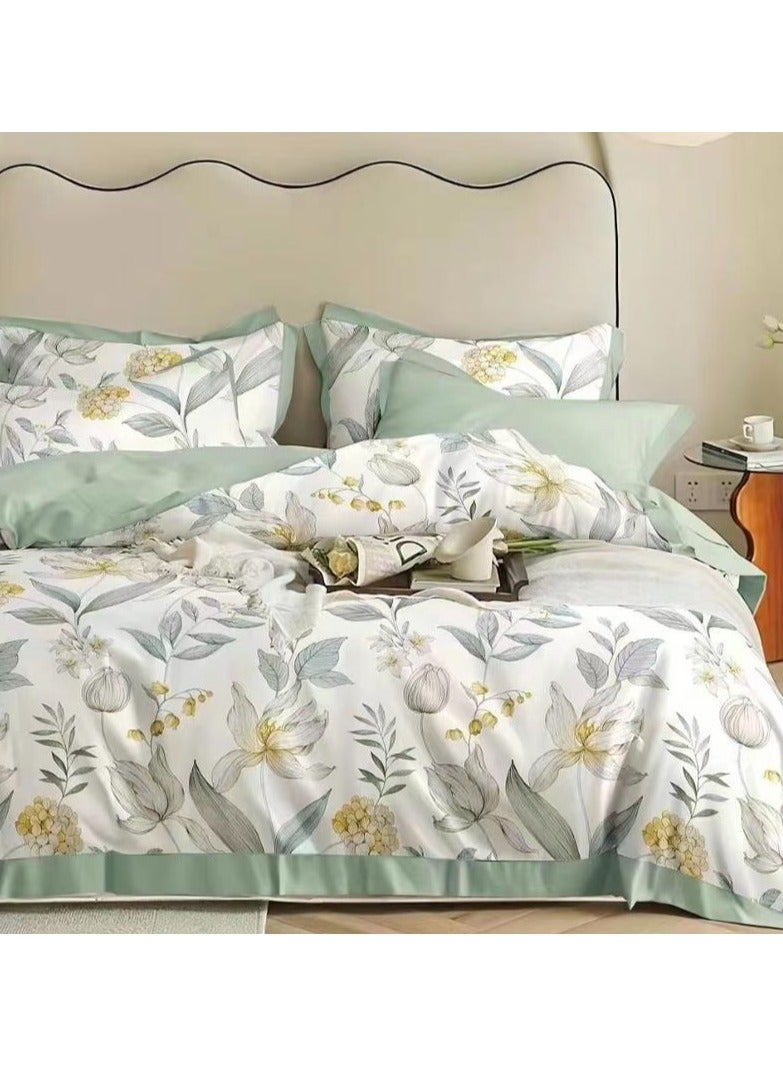 Duoduo home Light Luxury Tencel duvet cover set  , high quality king size ,4pcs set with duvet cover 220*240cm and bedsheet and 2pcs pillow cases new model  - Image 1
