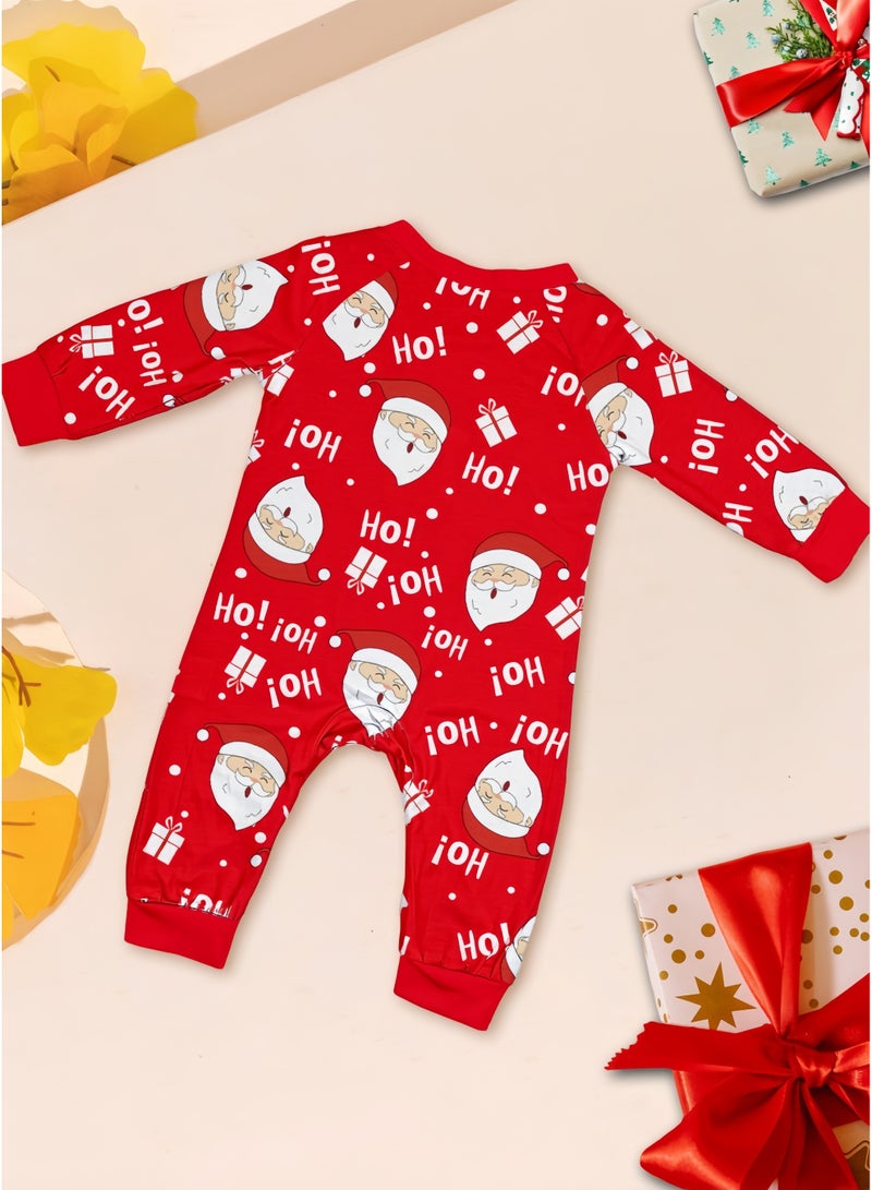 GGEROU بيجامات عائلية لعيد الميلاد بيجامات طويلة لعيد الميلاد مطابقة للعائلة بيجامات شتوية للنساء والرجال والأطفال دافئة بأكمام طويلة وياقة مريحة (للرضع) - Image 2
