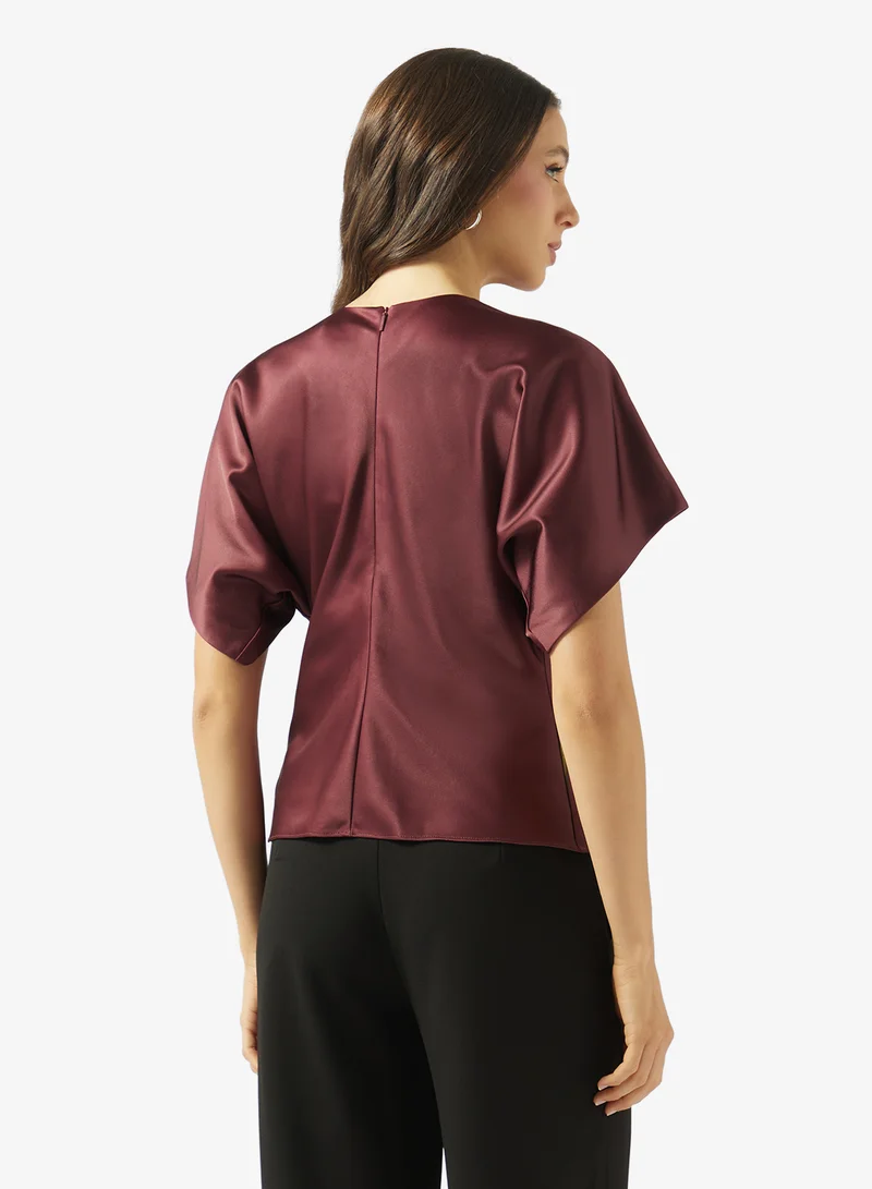 Ted Baker Printed Slouch Waist Short Sleeve Top