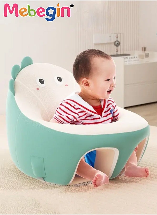 MEBEGIN Cartoon Baby Support Seat Sofa, Baby Seats for Sitting Up, Baby Sitting Support Chair with Safety Belt, Soft Animal Shaped Chair for Baby Learning to Sit, Sit Me Up Floor Seat for Infants, Baby Dining Chair, 47*50*35CM  - Image 2