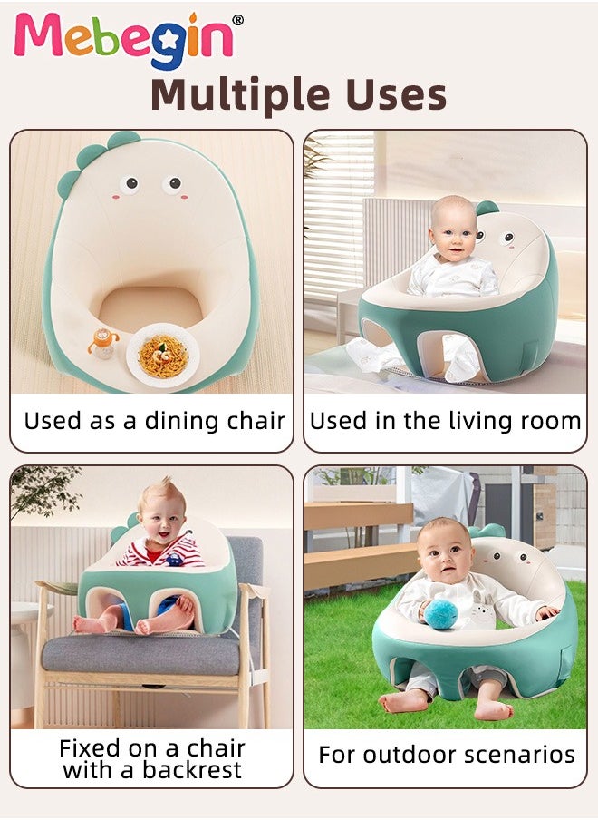 MEBEGIN Cartoon Baby Support Seat Sofa, Baby Seats for Sitting Up, Baby Sitting Support Chair with Safety Belt, Soft Animal Shaped Chair for Baby Learning to Sit, Sit Me Up Floor Seat for Infants, Baby Dining Chair, 47*50*35CM  - Image 3