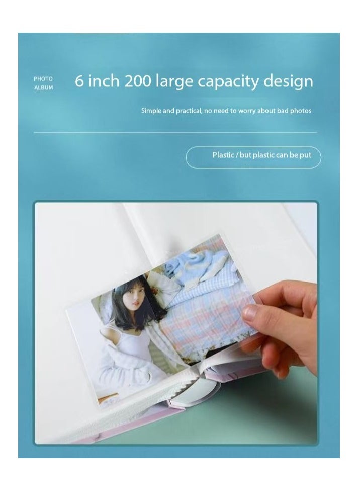 DELGREEN 200 Pockets Foil Stamping Photo Album for 6 Inches Photos Portable Photo Album for Family Wedding Boys Girls  - Image 4