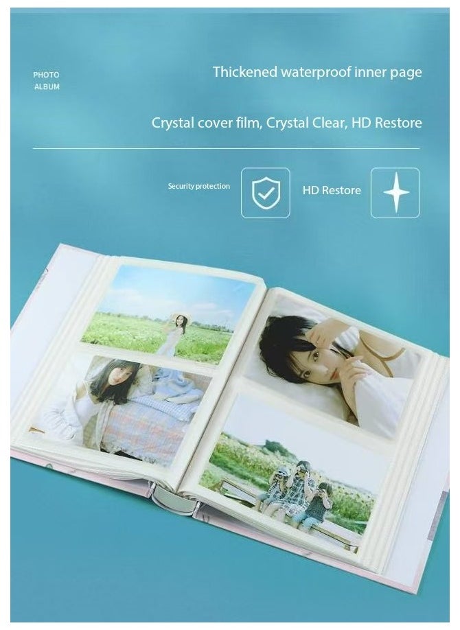 DELGREEN 200 Pockets Foil Stamping Photo Album for 6 Inches Photos Portable Photo Album for Family Wedding Boys Girls  - Image 5