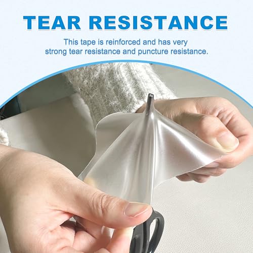 TIANLDD Clear Waterproof Vinyl Repair Tape for Boat Covers,Tents,Tarp,RV Awning，Fabric Repair Tape-3.3IN x 15FT - Image 3