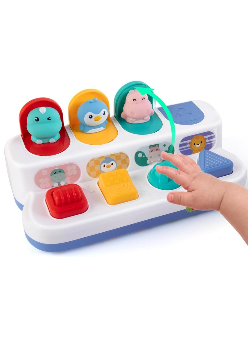 Arabest Interactive Cause & Effect Pop Up Vehicle Toys for Toddlers 1-3 Years, Sensory Montessori Toys for Infants 8-12 Months, Fun Hide and Seek Play for Boy Girl, Animal Figure - Image 1
