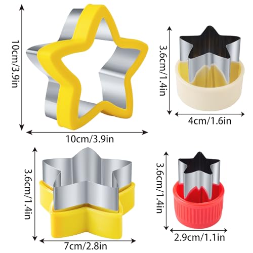 Kimfead Star Cookie Cutters 4 Pcs, Kimfead Sandwich Cutter for Kids Lunch, Vegetable Fruit Cutters Shapes, Stainless Steel Biscuit Cutters for Children Boys Girls - Image 5