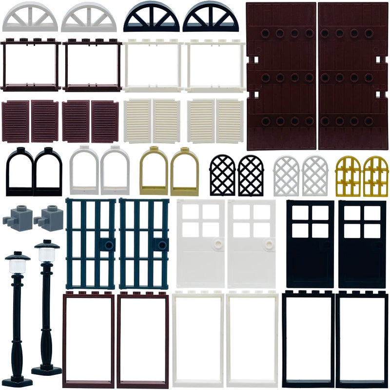 Miutrue Building Bricks Kit Glasses Windows and Doors Set Accessories Compatible for Generic Classic Bricks for Kids Boys Grils Building Kits fits with Major Brands - Image 1