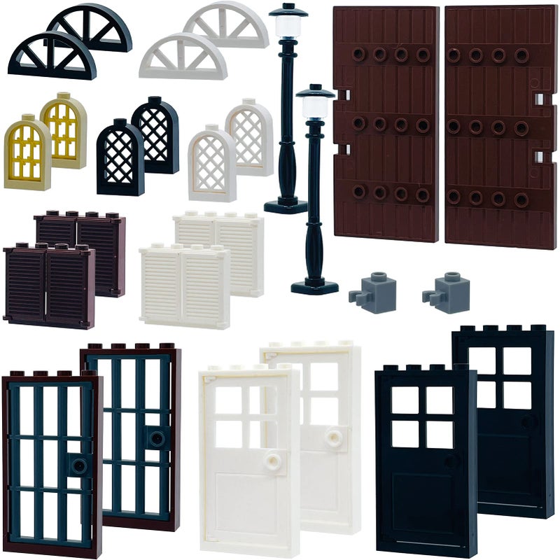 Miutrue Building Bricks Kit Glasses Windows and Doors Set Accessories Compatible for Generic Classic Bricks for Kids Boys Grils Building Kits fits with Major Brands - Image 2