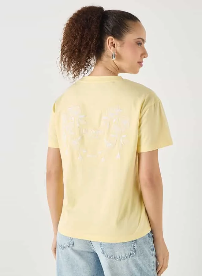 Lee Cooper Lee Cooper Embroidered T-shirt with Short Sleeves