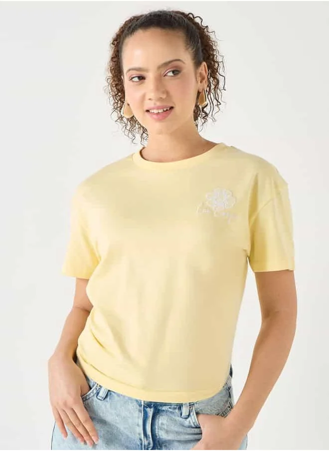 Lee Cooper Lee Cooper Embroidered T-shirt with Short Sleeves