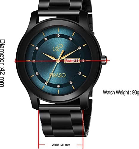 PIRASO Stainless Steel Classy Look Blue Dial And Black Chain Analog Watch For Men - Image 5