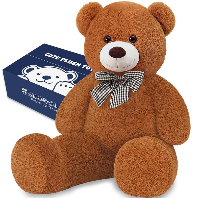 SNOWOLF Giant Teddy Bear 47 Stuffed Animals Plush Toy 4 Feet Cute Life Size Big Soft Bear for Boy Girl Birthday Valentine Mothers Day 5LBs 120CM Dark Brown - Image 3