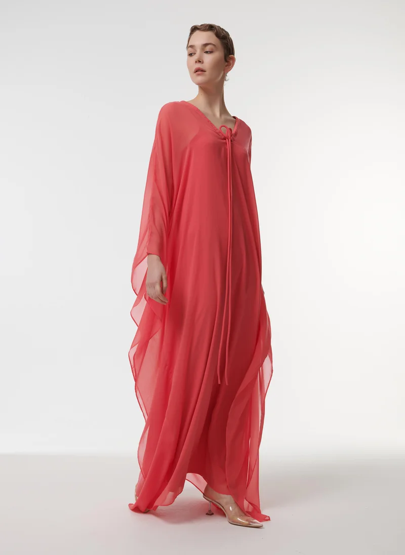 ليم Bow Detailed Kaftan