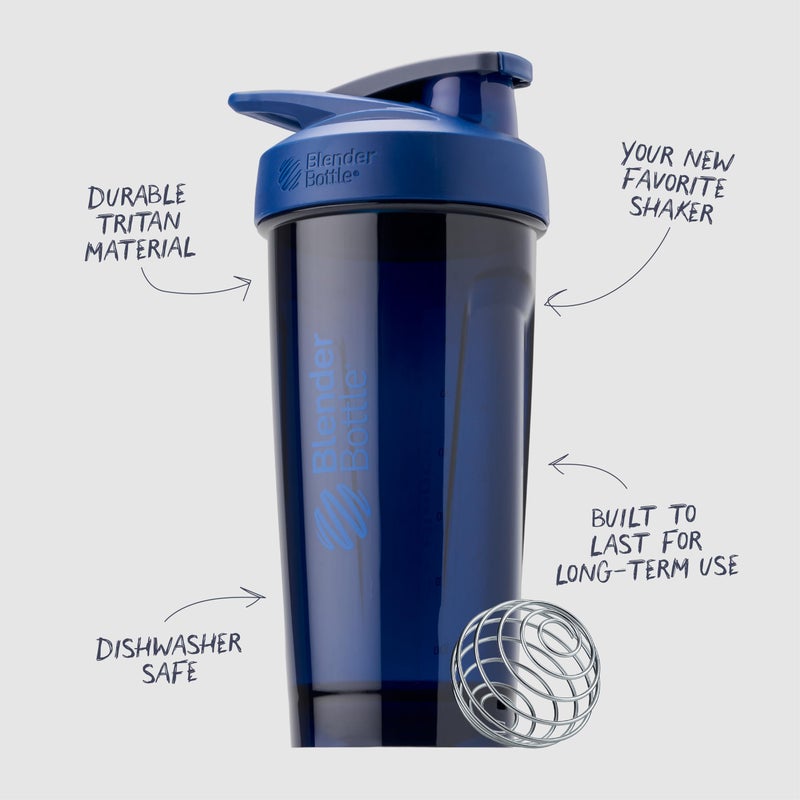 BlenderBottle زجاجة خلط بلندر بوتل الرياضية مع خفاقة سلكية، سعة 28 أونصة، زرقاء - مشروبات البروتين والترطيب للرياضيين وعشاق اللياقة البدنية، خلط سهل، متينة وخفيفة الوزن، غطاء قابل للقفل - Image 3