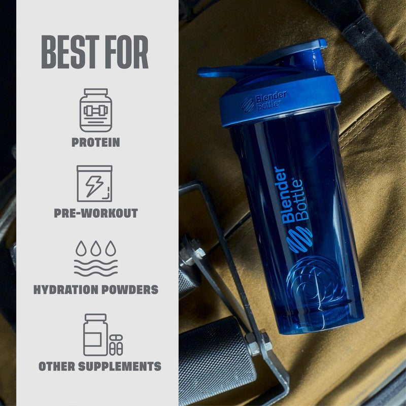 BlenderBottle زجاجة خلط بلندر بوتل الرياضية مع خفاقة سلكية، سعة 28 أونصة، زرقاء - مشروبات البروتين والترطيب للرياضيين وعشاق اللياقة البدنية، خلط سهل، متينة وخفيفة الوزن، غطاء قابل للقفل - Image 5