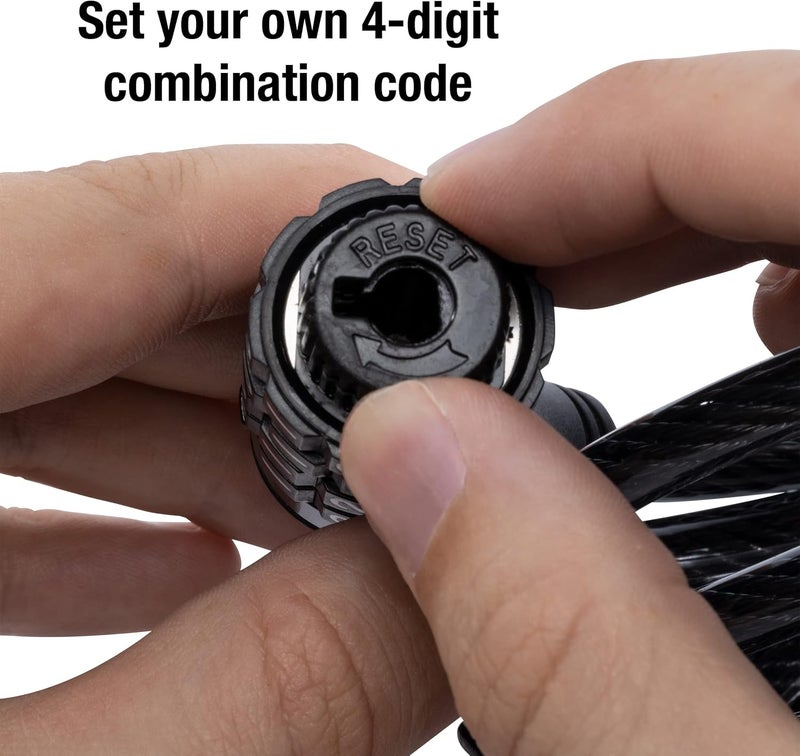 Master Lock قفل دراجة ماستر لوك 8114D مع مجموعة من الأرقام الخاصة بك - 6 قدم. من الفولاذ المضفر لمعدات الهواء الطلق - Image 2