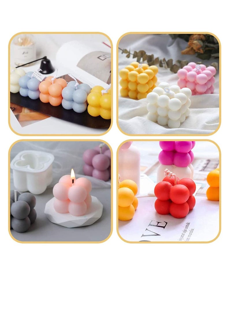 Excefore قوالب موم كسول السيليكون 2 قطعة 3D صابون زينة ، قوالب الشموع مع 100 قطعة من فتائل الشموع و 3 قطع من أجهزة توسيط الفتائل لصناعة الحرف اليدوية وتصميم الشمع  - Image 5