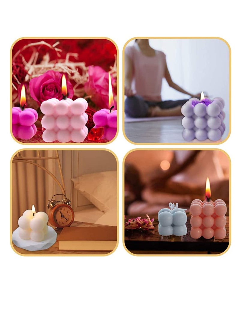 Excefore قوالب موم كسول السيليكون 2 قطعة 3D صابون زينة ، قوالب الشموع مع 100 قطعة من فتائل الشموع و 3 قطع من أجهزة توسيط الفتائل لصناعة الحرف اليدوية وتصميم الشمع  - Image 4