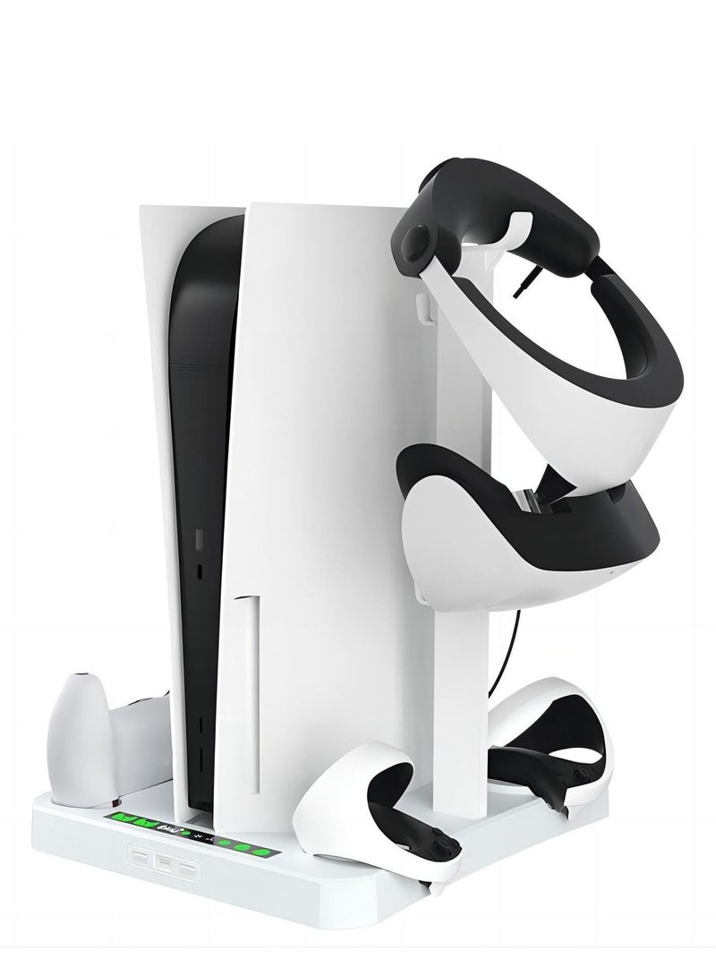 For PS5 Accessories Cooling Stand, PSVR2 Charging Station - HAPAW PS VR2 Sense Controller Charging Station, Playstation VR2 Headset Headphones Holder, Controller Charger Cooling Fan - Image 1