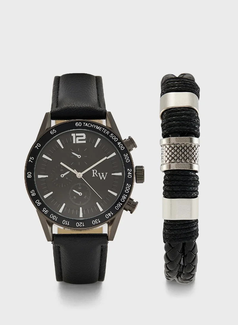 Robert Wood Watch And Bracelet Gift Set