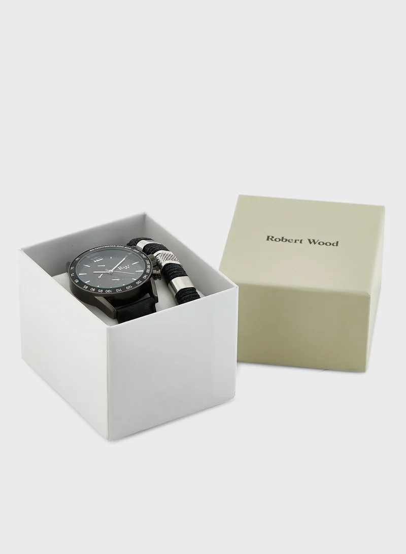Robert Wood Watch And Bracelet Gift Set