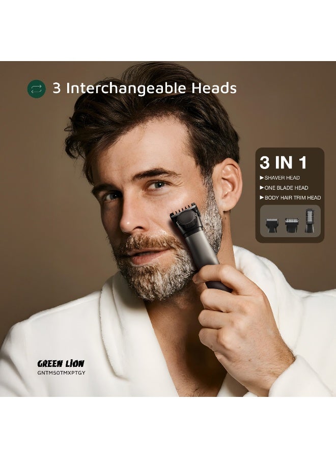 GREEN LION 3-in-1 Expert Hair Trimmer & Shaver / 1.5 Hours Working Time / Body Shaver for men  / Corded & Cordless Use / Travel Lock / Digital Display / 5W Power - Gray - Image 5