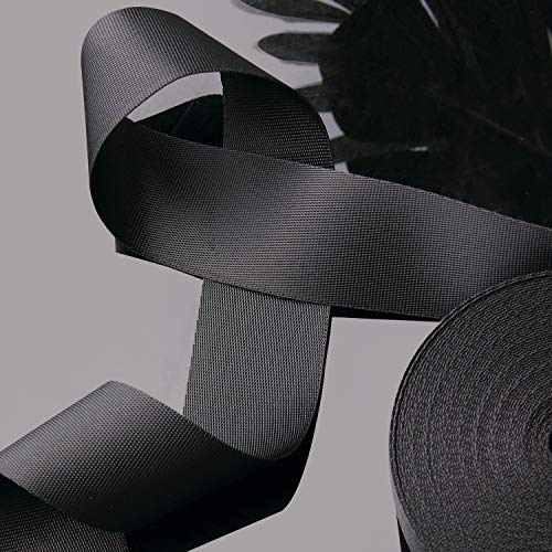JIAKAI 1.5 Inch Wide 10 Yards Nylon Heavy Duty Webbing Strap，Polypropylene Heavy Straps for Bags, Hammocks, Outdoor Climbing and DIY Making Luggage Strap, Pet Collar, Backpack Repairing（Black） - Image 3