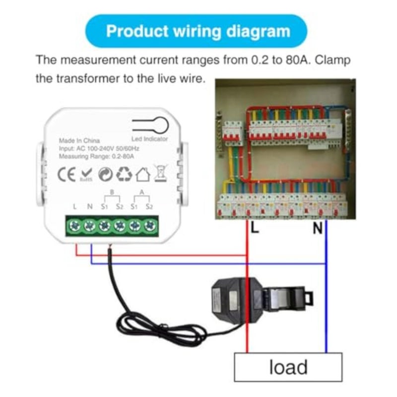 Smart Electricity Meter, Multi-function WiFi Smart Meter, Electricity Usage Monitor, Digital Power Consumption Monitor, Household Power Monitor, Calibration Function, Power Monitoring, Smart Home - Image 5