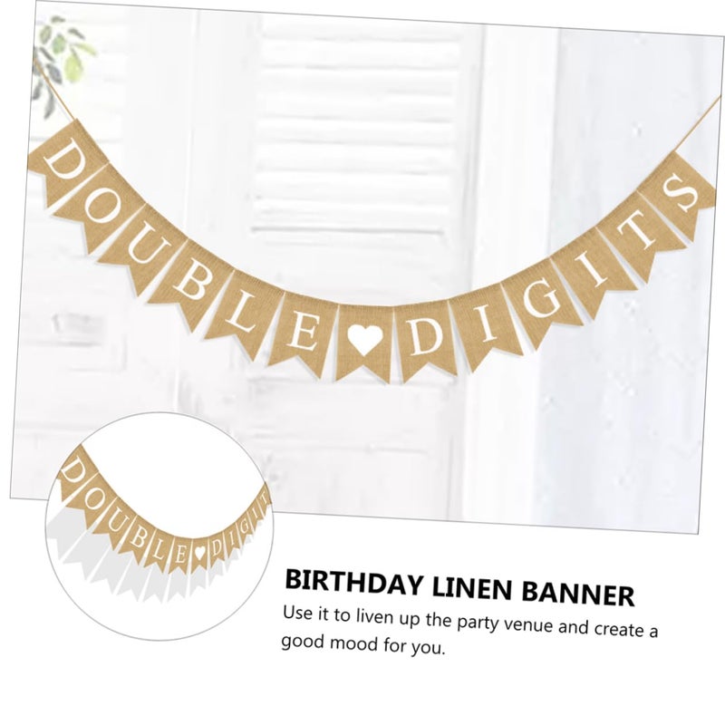 Creative Swallowtail Style Linen Birthday Banner Hanging Decoration For Boys Party - Image 5